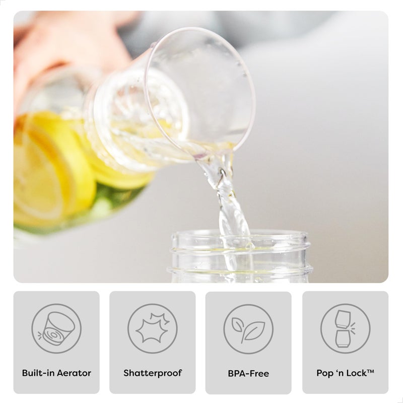 TOSSWARE POP 32oz Carafe Set of 2, Premium Quality, Recyclable, Unbreakable & Crystal Clear Plastic Drink Pitcher - Image 3